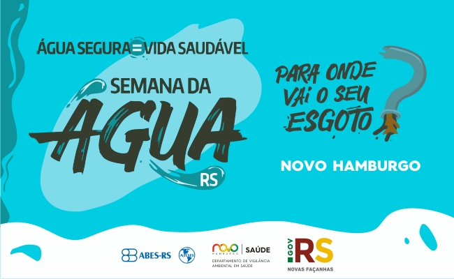 Em um fundo verde fraco, escrito em verde forte "Semana da Água - Para onde vai o seu esgoto?"
