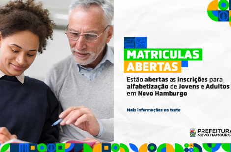 Inscrições abertas para alfabetização de jovens e adultos em Novo Hamburgo