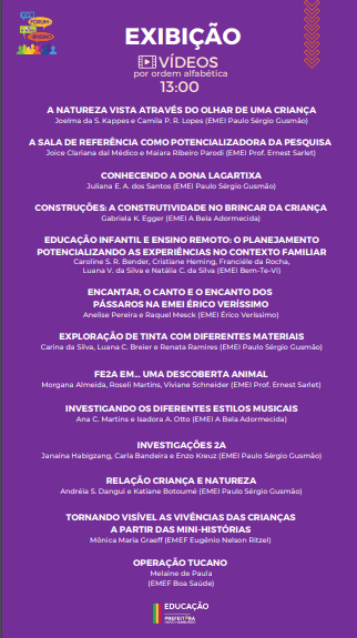 XVIII Fórum da RME - Programação 4